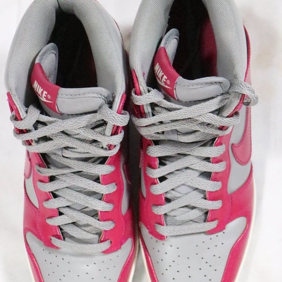 NIKE Dunk Sky Hi Med Grey /Sport Fuchsia-Sail Hidden Wedge Sneakers Sz 10 US - Picture 11 of 15
